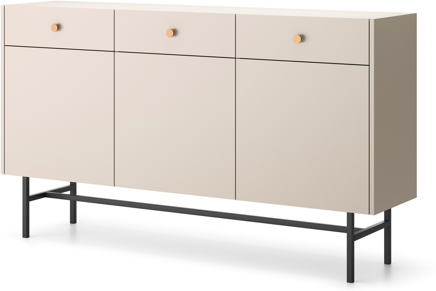 AX Living Kommode modern Dinley 155 cm Beige Matt mit Türen & Schubladen Bild 1
