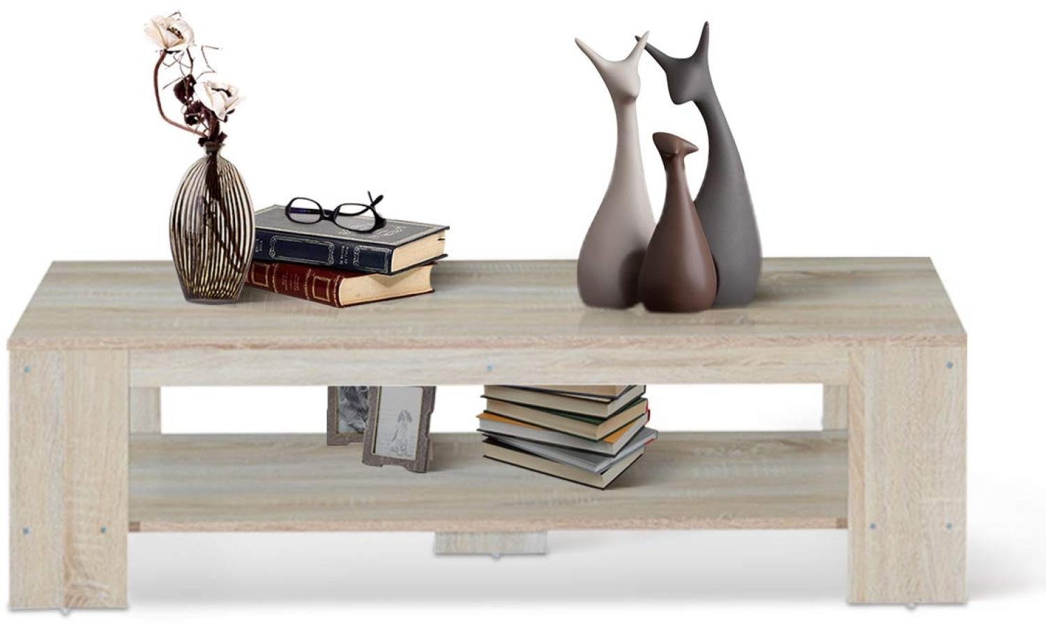 COSTWAY Couchtisch aus Holz, braun Bild 1