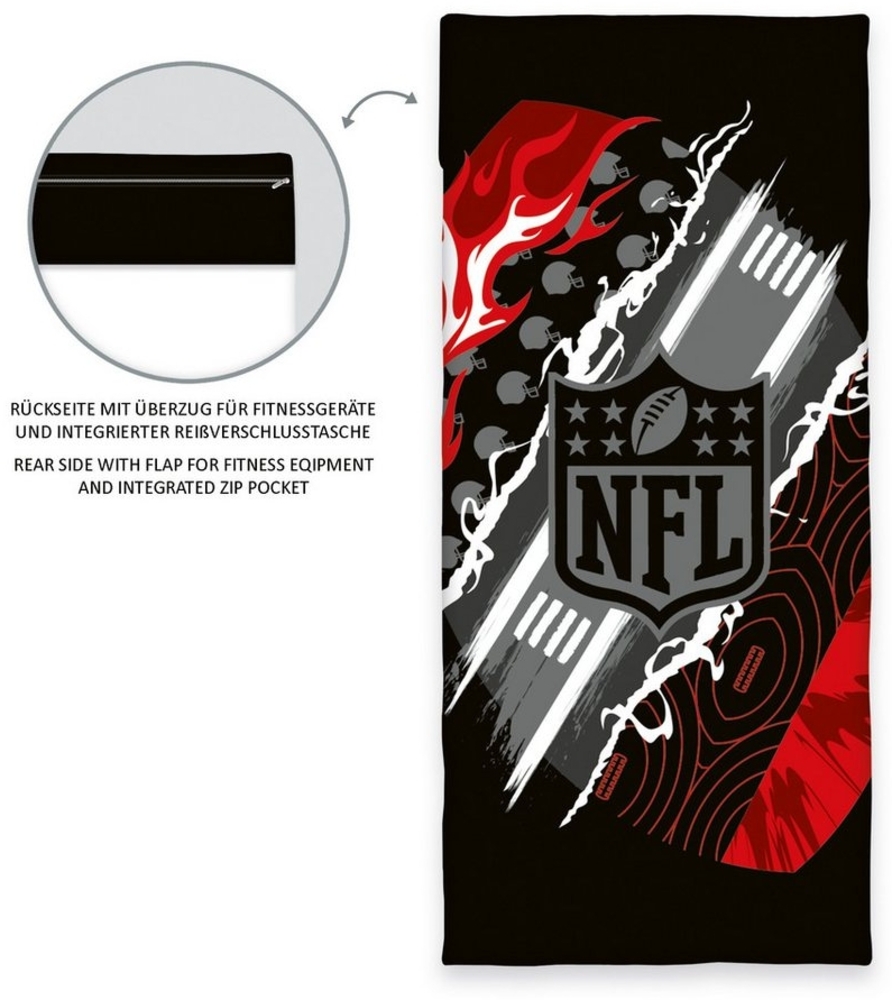 Herding Young Collection Strandtuch NFL Fitness-Tuch mit Flap Gr. 50x110 cm +15 cm Flap Tuch, (1-St), Sport, Strand & Badehandtuch Liegetuch Saunatuch Bild 1