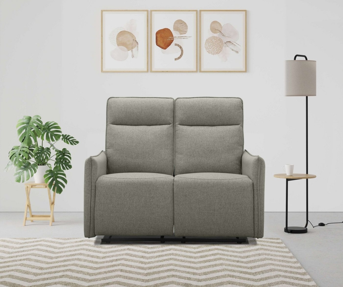 Dorel Home 2-Sitzer Lugo, Kinosofa mit Reclinerfunktion in Kunstleder und Webstoff, mit manueller Relaxfunktion in beiden Sitzen Bild 1