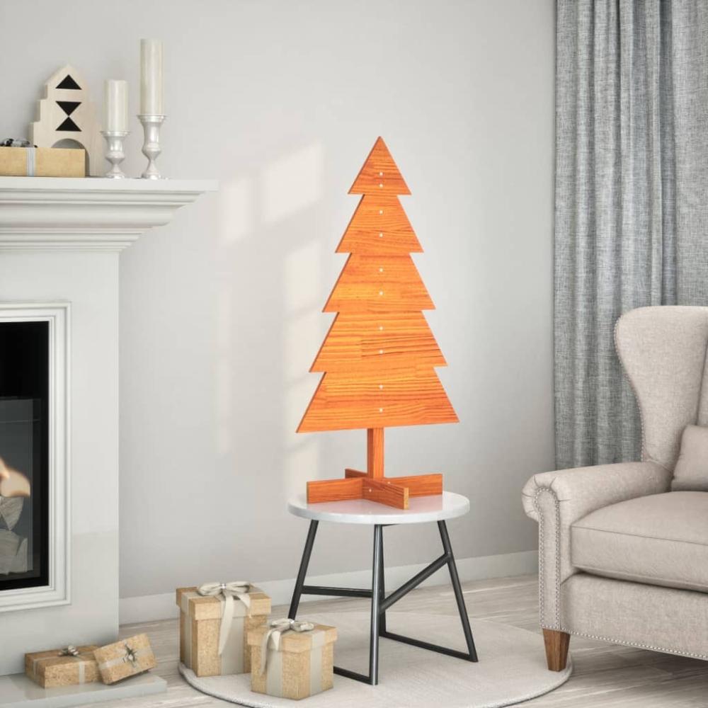 vidaXL Weihnachtsbaum zum Schmücken Wachsbraun 100cm Massivholz Kiefer 858188 Bild 1