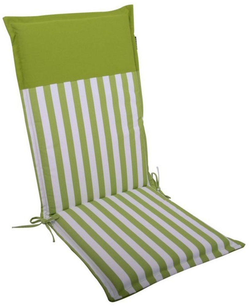 LILENO HOME Hochlehnerauflage Gartenstuhl Auflage, bequeme Sitzauflage für Gartenmöbel, Stuhlkissen, (1 St, 1er Set), Polsterauflage Streifen Hellgrün, Sitzpolster für Klappstühle Bild 1