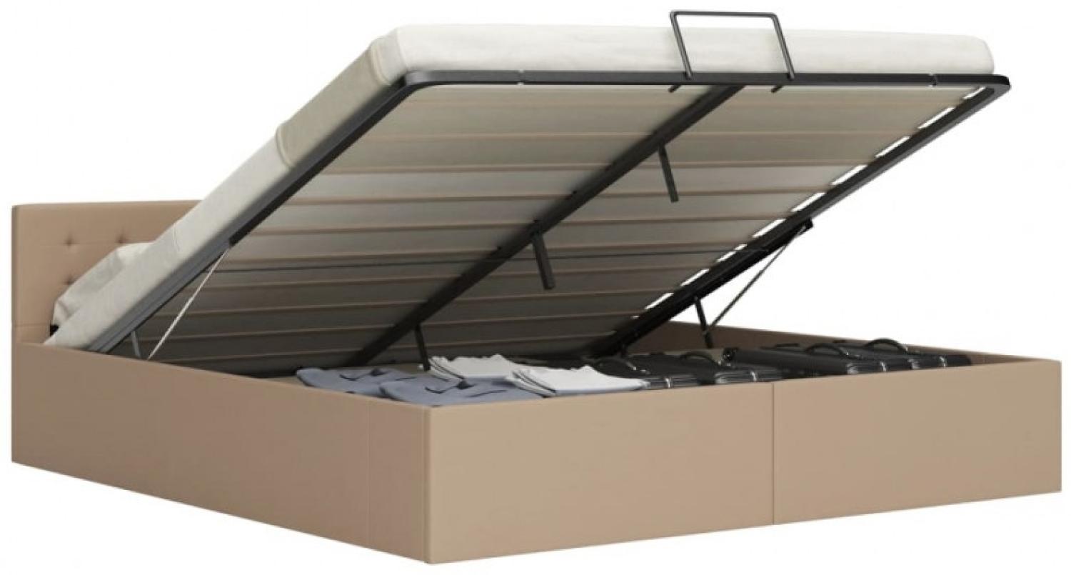 vidaXL Stauraumbett Hydraulisch Cappuccino-Braun Kunstleder 160×200 cm 285532 Bild 1