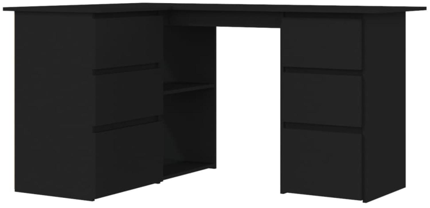 vidaXL Eckschreibtisch Schwarz 145x100x76 cm Holzwerkstoff 801090 Bild 1