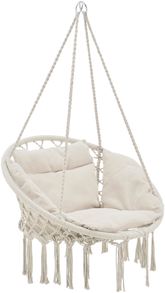 casa.pro 'Kailua' Hängesessel, mit Kissen, creme, für Indoor & Outdoor, bis 150 kg belastbar Bild 1