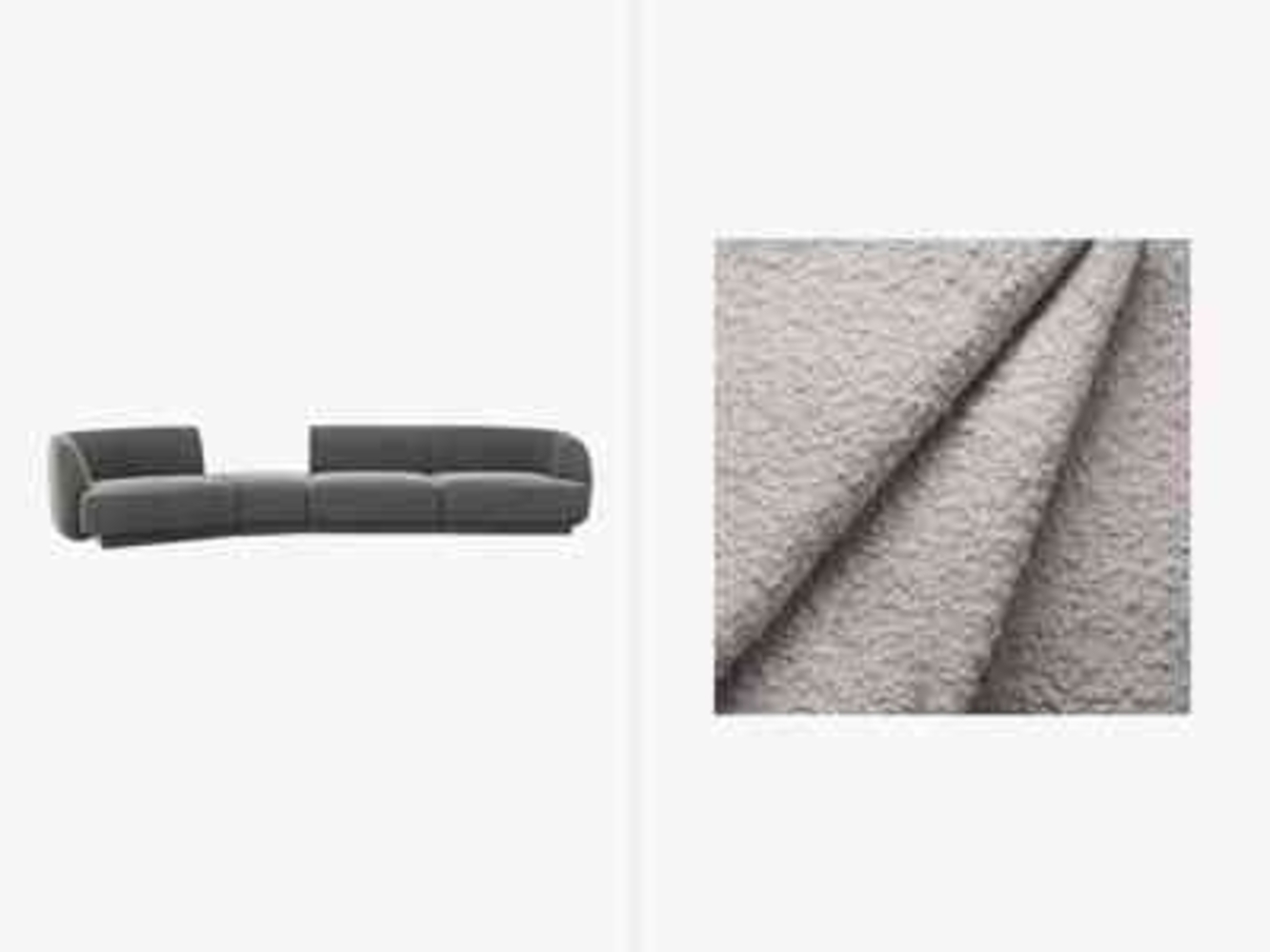 Micadoni Modulares Sofa Links Miley 4-Sitzer Links Boucle Hellgrau Bild 1