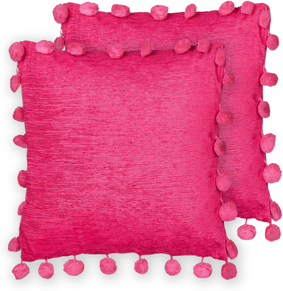 Kissen 2er Set JASMINE 45 x 45 cm Kein Muster Fuchsia Bild 1