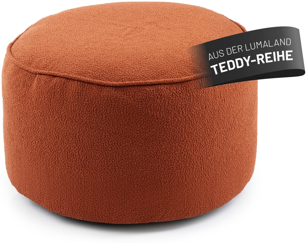 LUMALAND Sitzsack Pouf aus der Teddy-Reihe, 50L - Indoor-Bezug - weich, waschbar - terracotta Bild 1