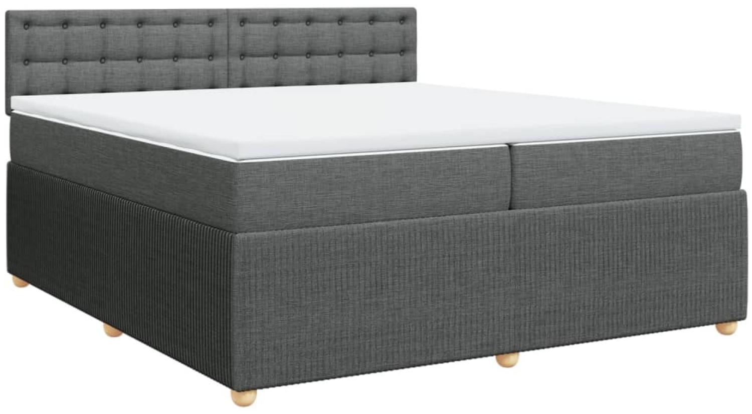 vidaXL Boxspringbett mit Matratze Dunkelgrau 200x200 cm Stoff 3287578 Bild 1