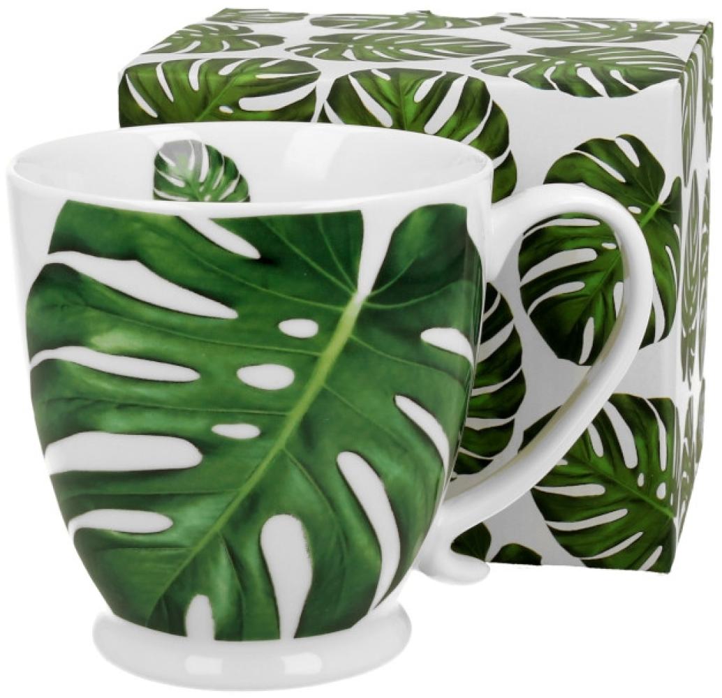 DUO FLORAL Jumbobecher 480 ml MONSTERA mit Fuß, New Bone China Porzellan Bild 1