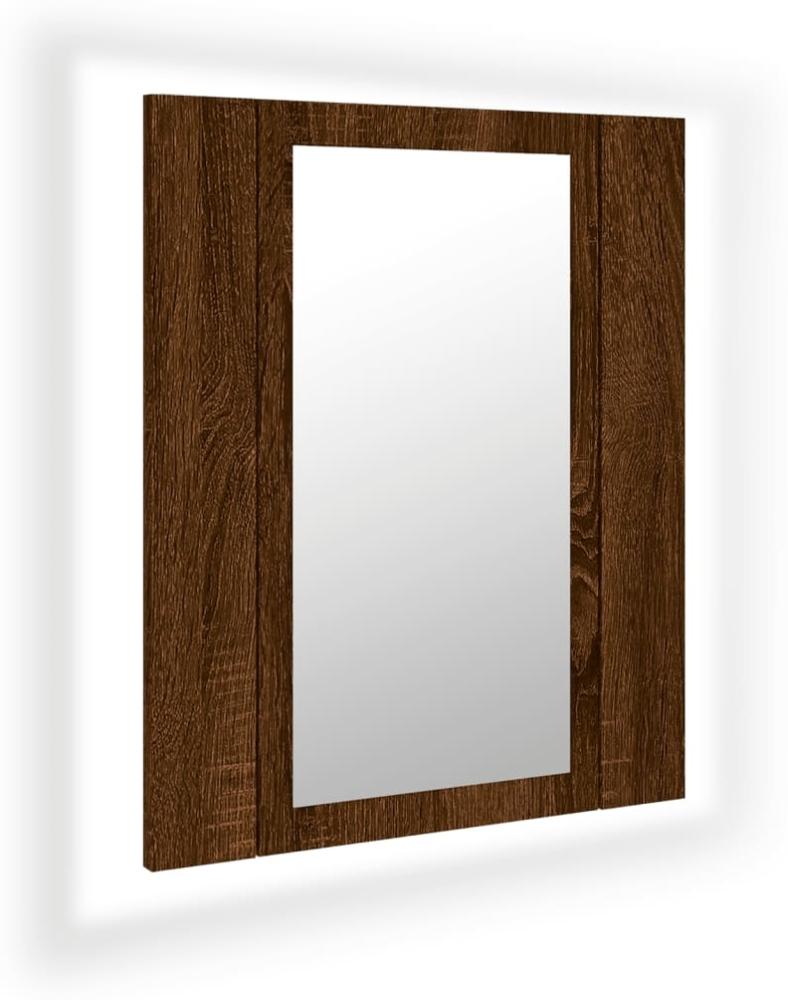 LED-Spiegelschrank Braun Eichen-Optik 40 x 12 x 45 cm Holzwerkstoff Bild 1