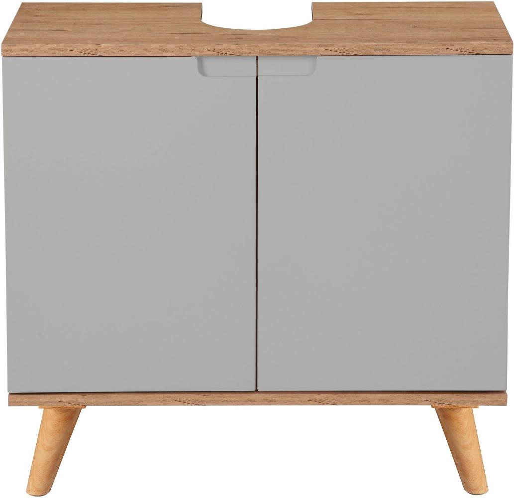 andas Waschbeckenunterschrank Lund Badunterschrank für wandhängende Waschbecken WC Unterschrank Badezimmerschrank WBU Breite 65cm mit Siphonausschnitt Badschrank Bild 1