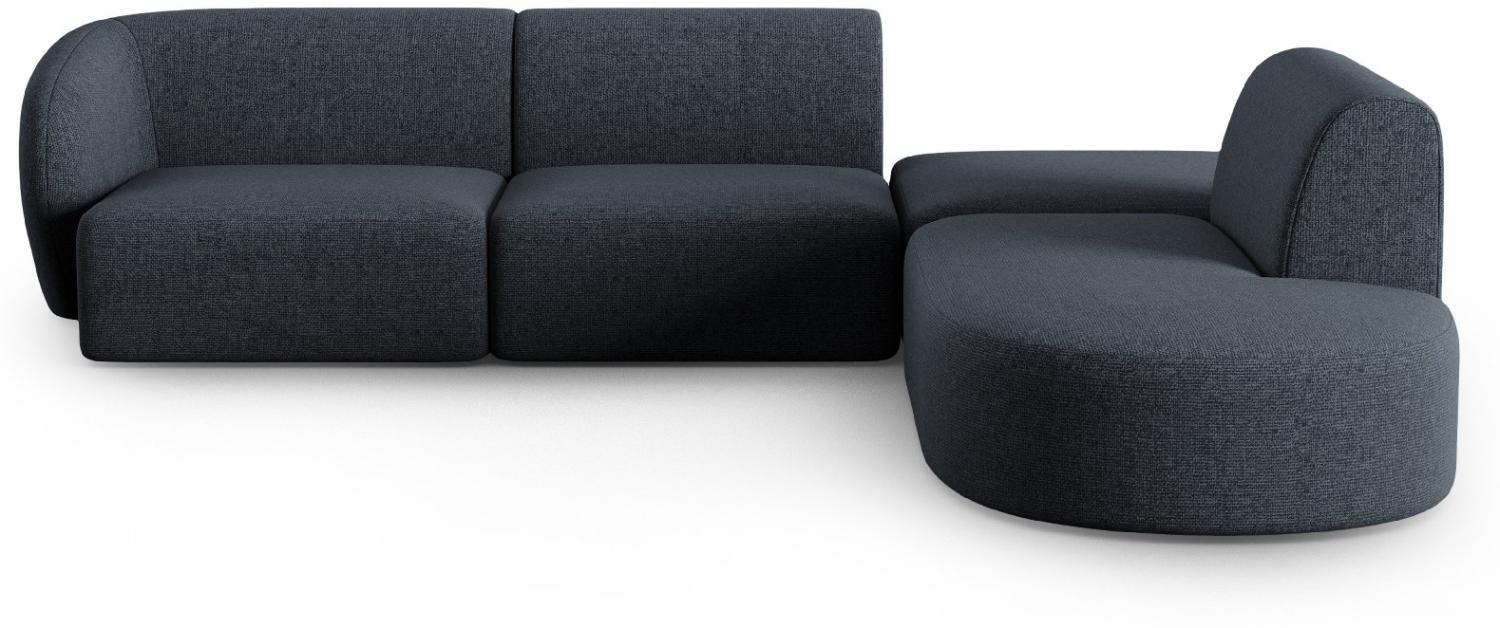 Micadoni Modulares Ecksofa Shane 5-Sitzer Rechts Chenille Blau Melange Bild 1