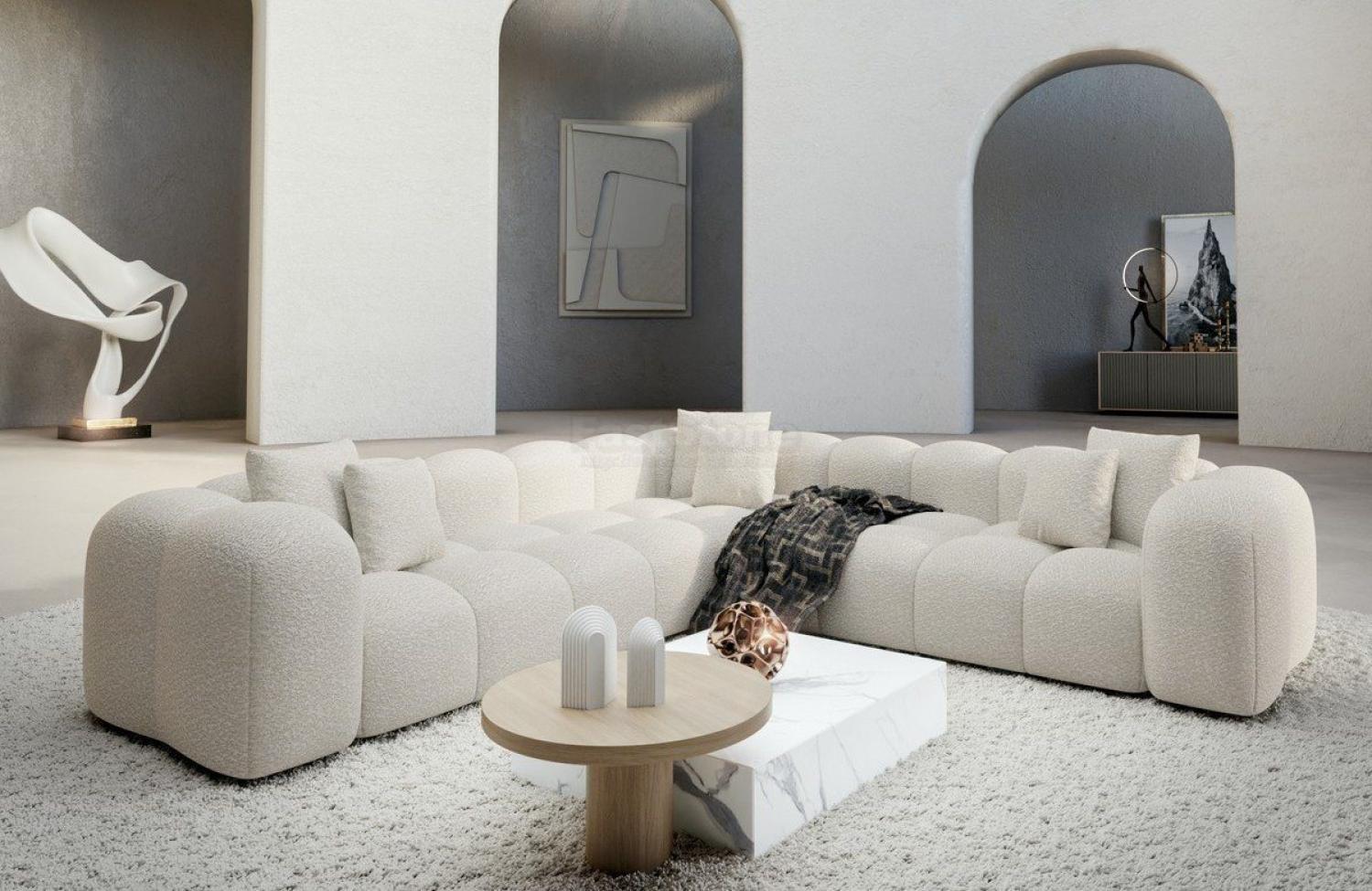 Sofa Dreams Ecksofa Modern Stoff Strukturtstoff Couch Sofa Formentera L Form Stoffsofa, Loungesofa Bild 1