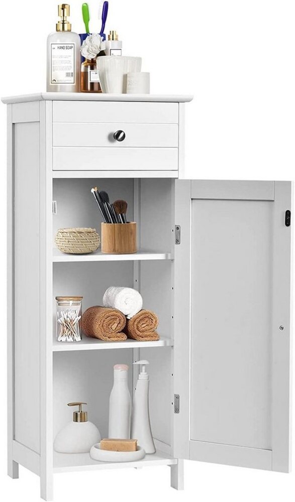 KOMFOTTEU Midischrank Badschrank mit Schublade,30 x 35 x 87 cm Bild 1