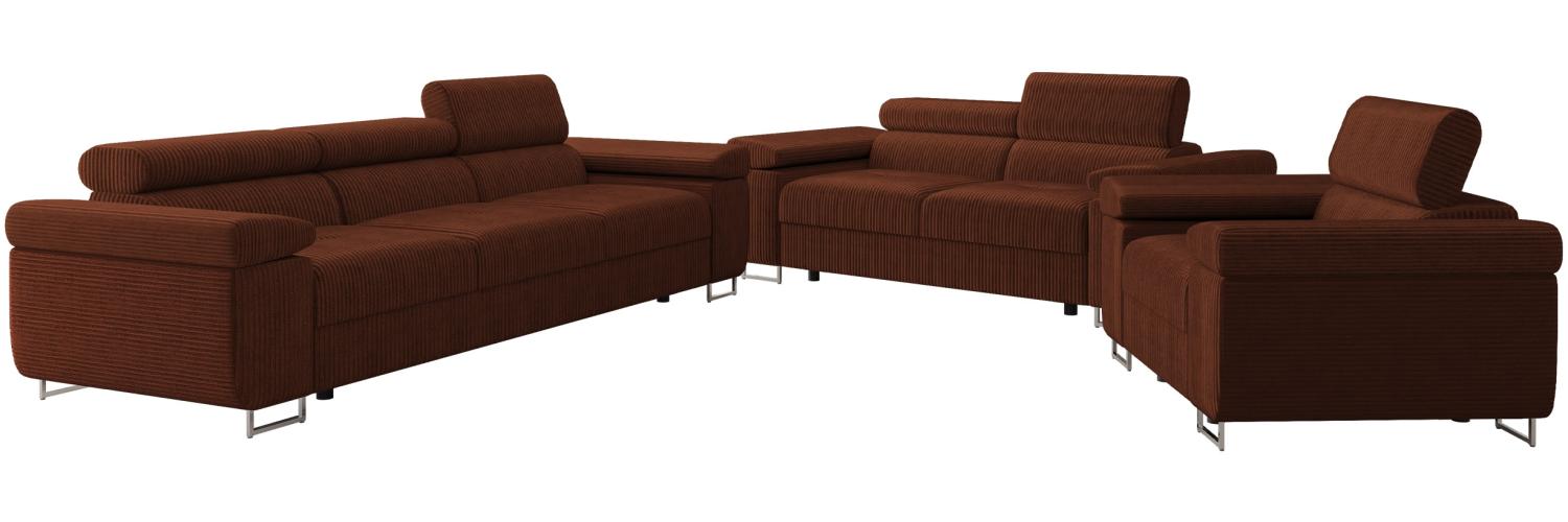 Sofa Set Torezio Cord 3+2+1 mit Einstellbare Kopfstützen (Poso 39) Bild 1