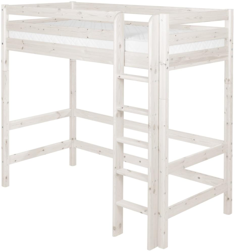 Flexa 'Classic' Hochbett weiß, gerade Leiter, 90x190 cm Bild 1