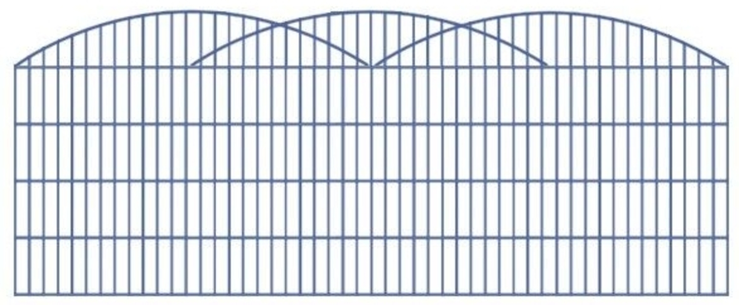 Schmuckzaun / Doppelstabmattenzaun 3-er Bogen Komplett-Set mit Abdeckleisten / Anthrazit / 121cm hoch / 40m lang Bild 1