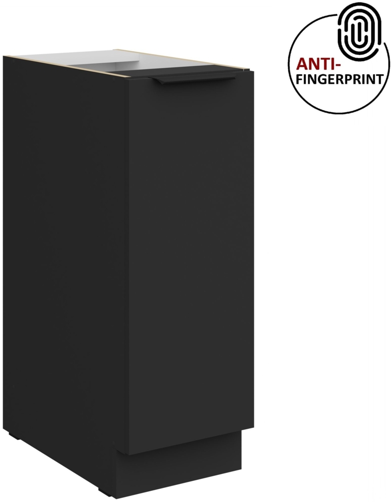Küchen Unterschrank Schrankauszug 30 cm Küche ARIA Schwarz ultra matt + Schwarz matt, hochwertige Fronten mit Anti Fingerprint Beschichtung Küchenzeile Küchenblock Bild 1