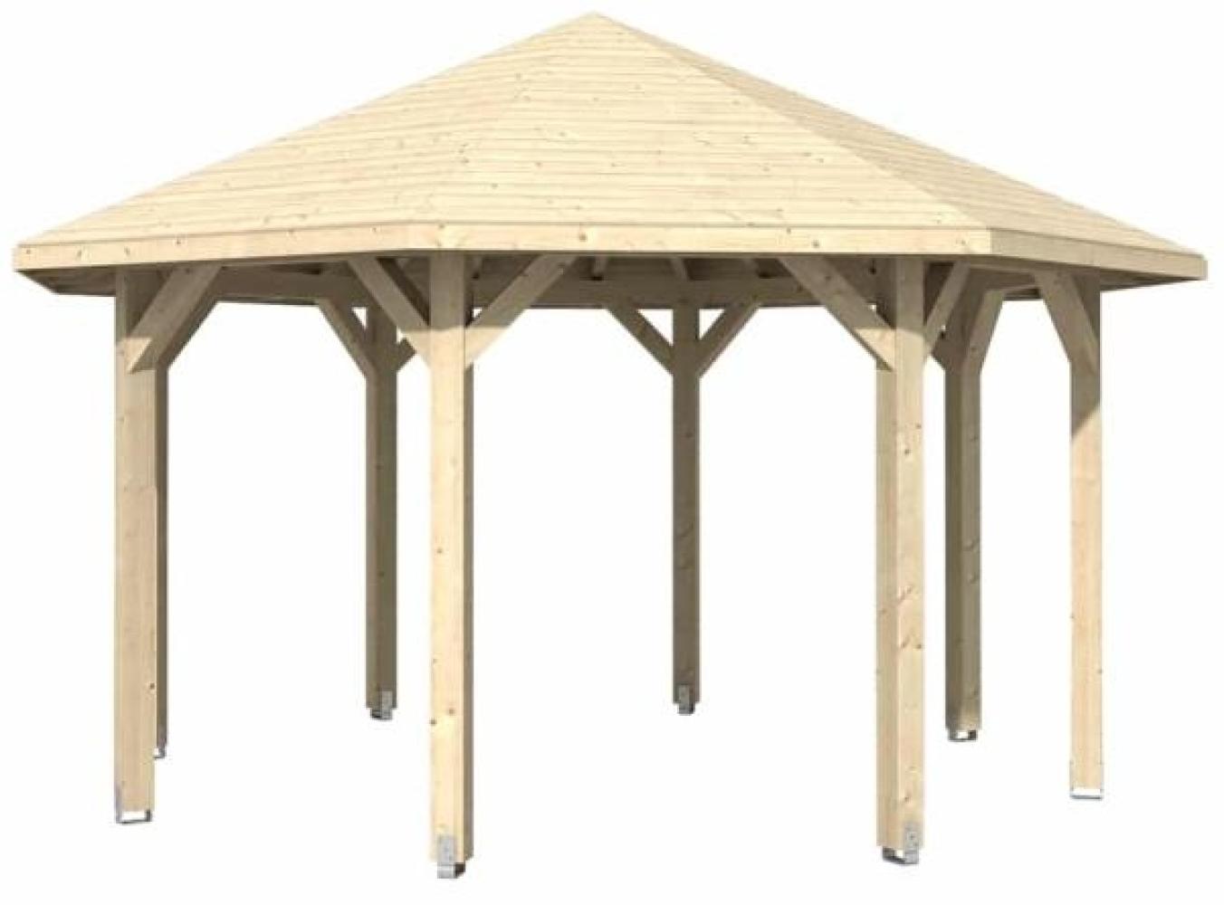 Skan Holz Holz Pavillon Nice 2 | Natur | 484x484x210 cm Bild 1