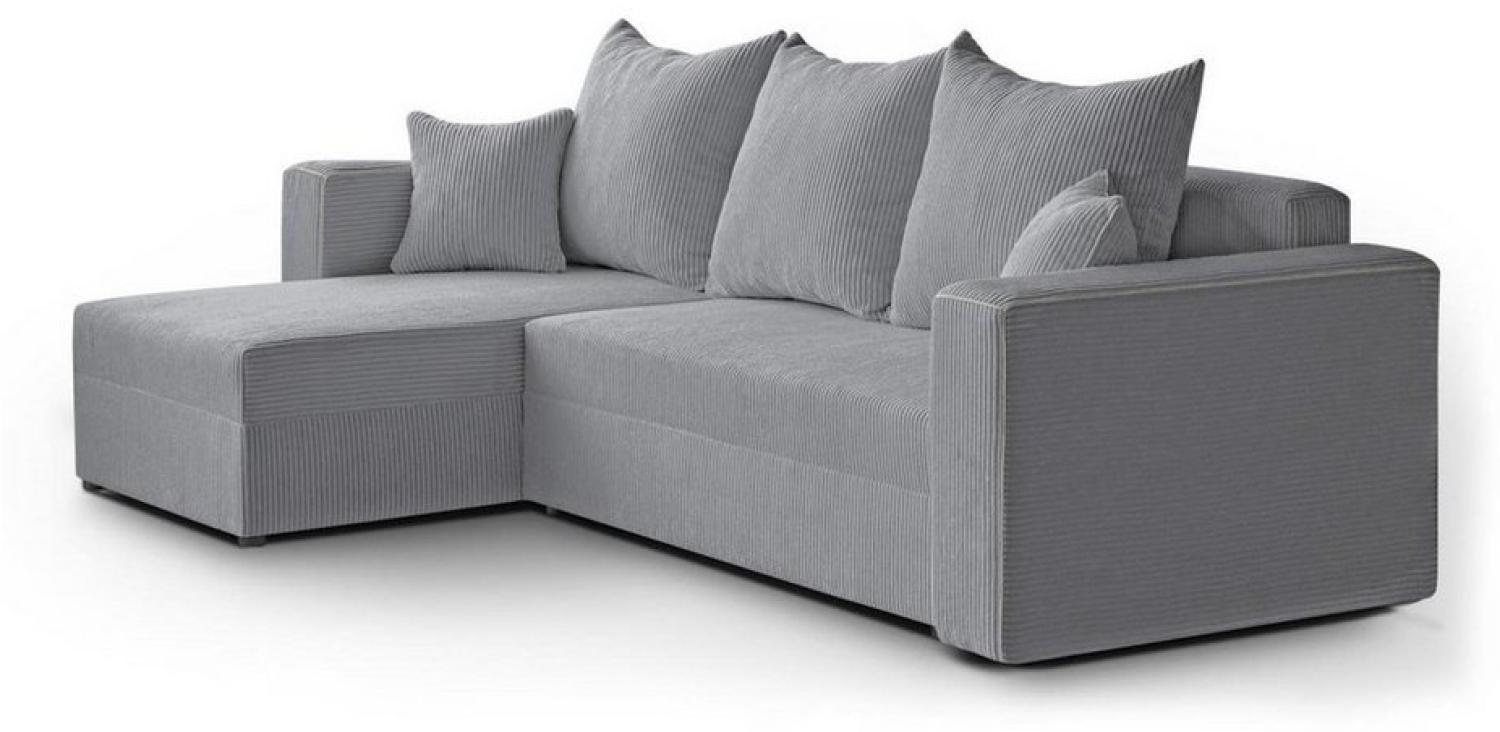 Beautysofa Ecksofa Hamlet, universelle Ecksofa, Cordstoff Ecksofa im modernes Stil, mit Schlaffunktion und Bettkasten Bild 1