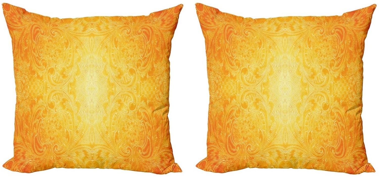 Abakuhaus Kissenbezüge Modern Accent Doppelseitiger Digitaldruck, (2 Stück), Orange Antike Blumenverzierung Bild 1