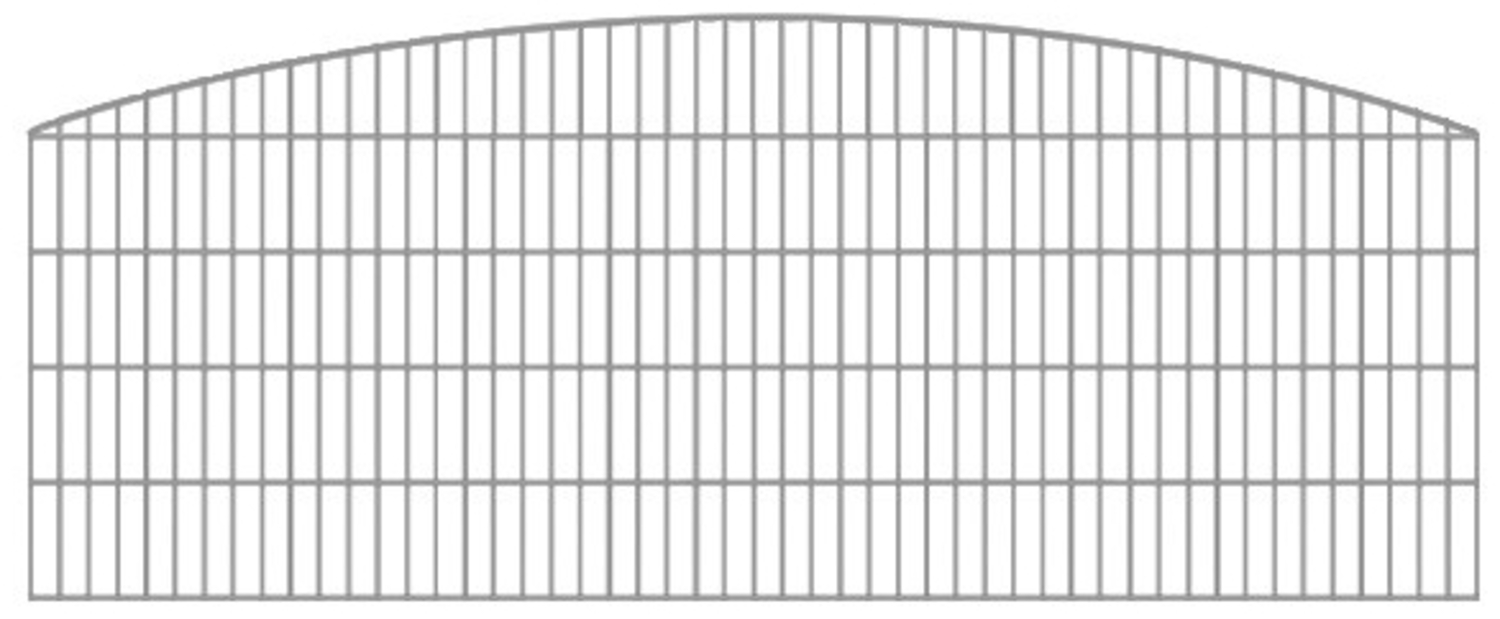 Schmuckzaun / Doppelstabmattenzaun Rundbogen-Dekor Komplett-Set / Verzinkt / 201 cm hoch / 52,5 m lang Bild 1