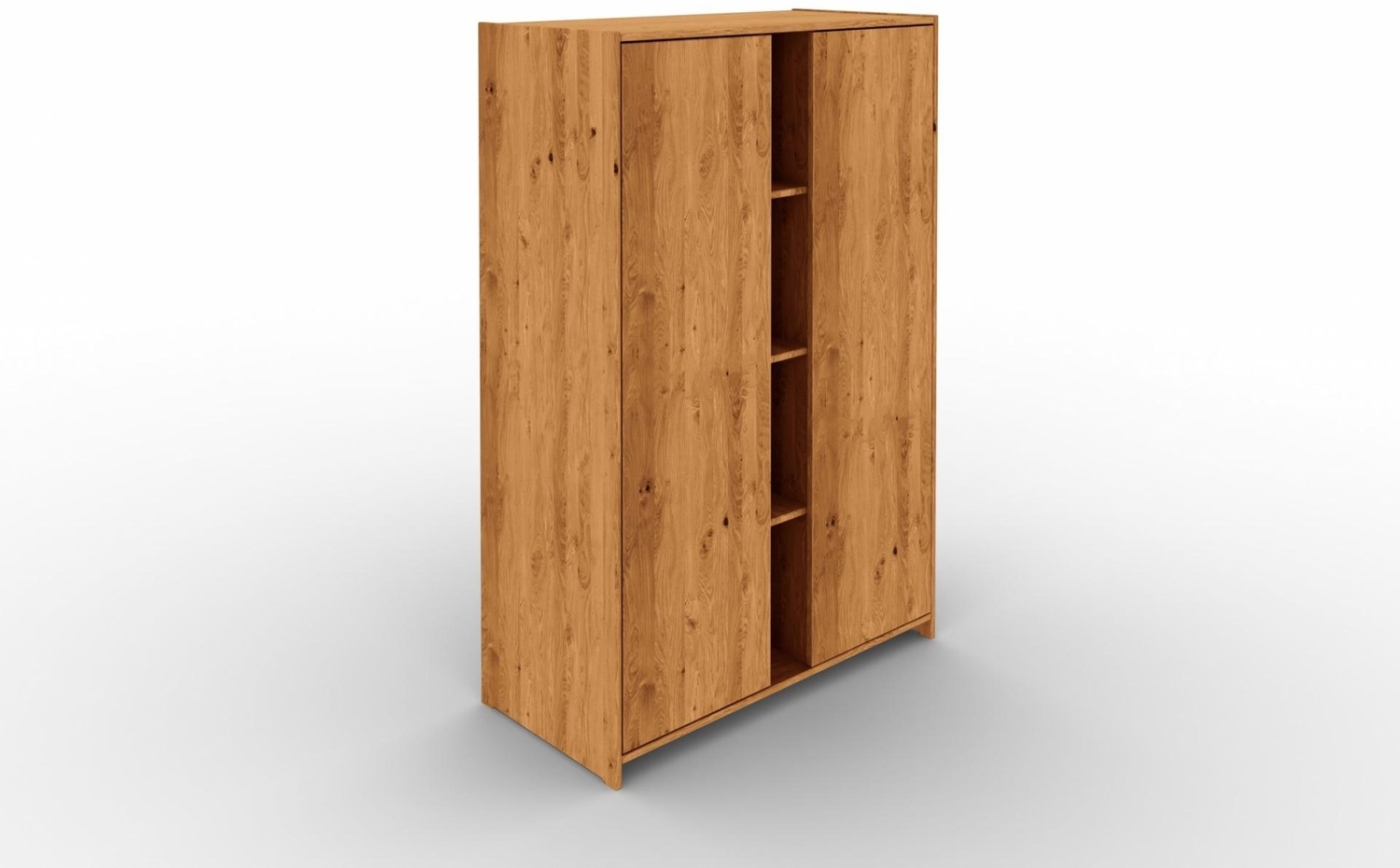 Kleiderschrank Zigo aus Wildeiche massiv 125x60x190 mit 2 Türen und 4 Fächern Bild 1