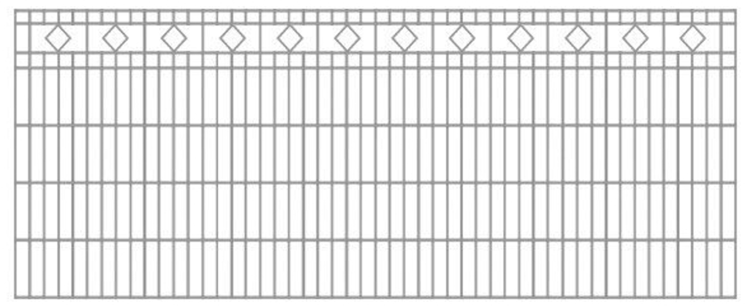 Schmuckzaun / Doppelstabmattenzaun Diamant / Raute Komplett-Set / Verzinkt / 161cm hoch / 25m lang Bild 1