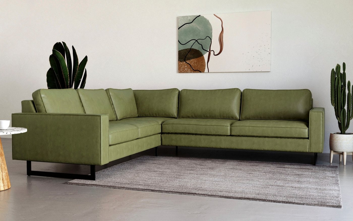 Places of Style Ecksofa Pinto, 250/290 cm, langer Schenkel, XXL, Ottomane, Cord, Feincord, Luxus-Microfaser Leder und Chenille Bild 1