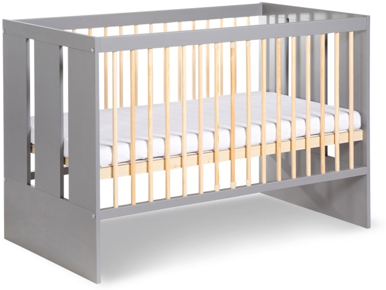 Babybett Gitterbett inkl. Lattenrost graphit kiefer 60x120cm Bild 1