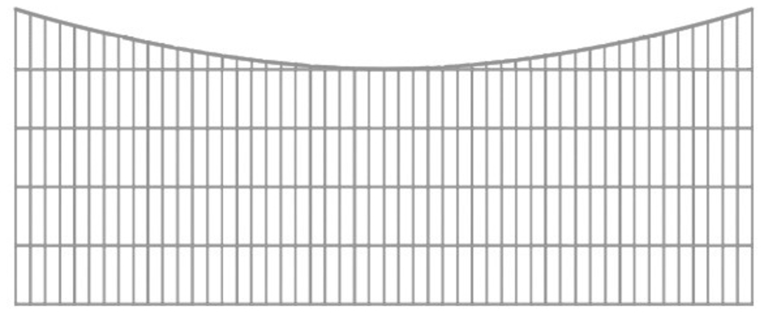 Schmuckzaun / Doppelstabmattenzaun Bogen konkav Komplett-Set mit Abdeckleisten / Verzinkt / 141cm hoch / 100m lang Bild 1