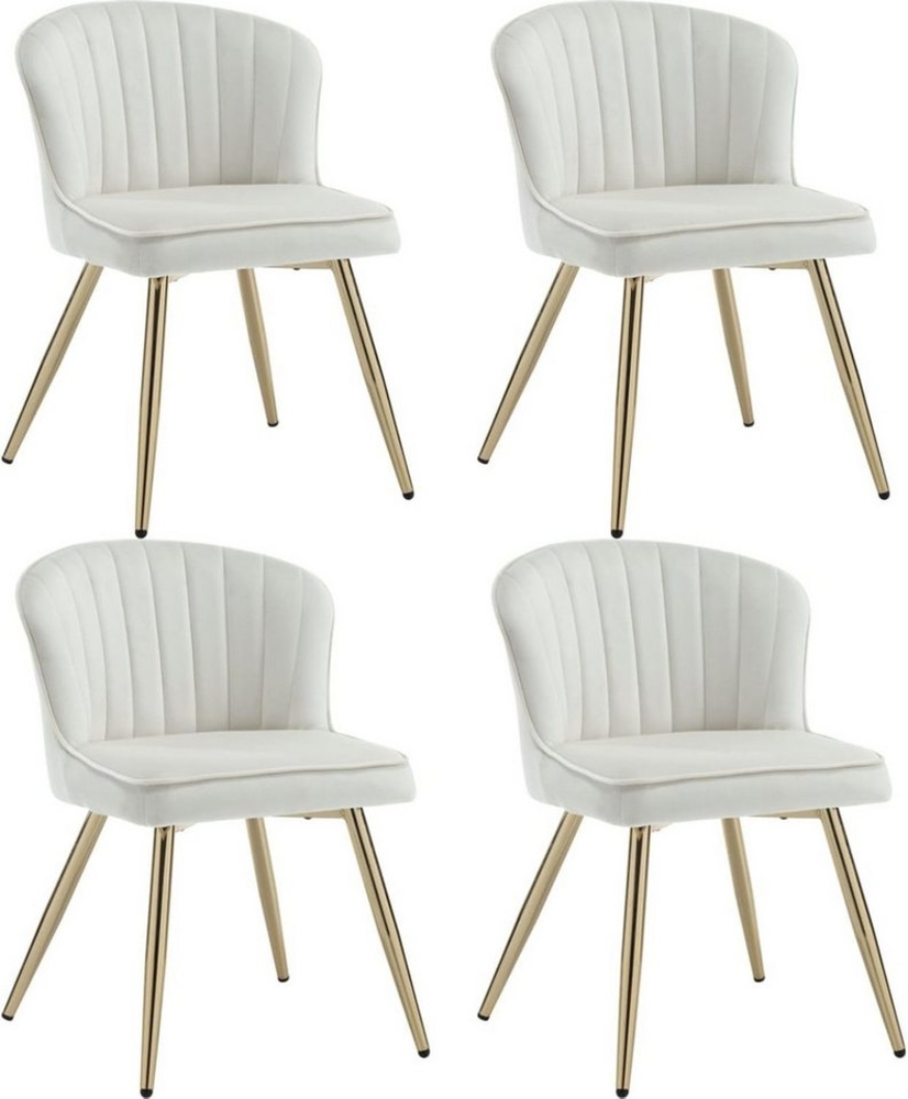 WAHSON OFFICE CHAIRS Esszimmerstuhl 2er Set, Gebogene Linie Rückenlehne, Küchenstuhl mit goldenem Fuß (4 St) Bild 1