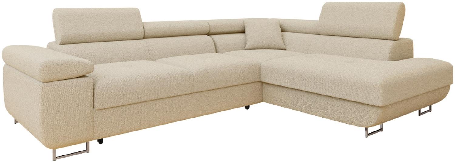 Ecksofa Torezio Premium mit Einstellbare Kopfstützen, Bettkasten und Schlaffunktion (Farbe: Baloo 2074, Seite: Rechts) Bild 1