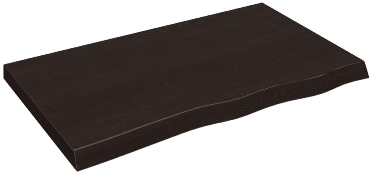 vidaXL Tischplatte Dunkelbraun 100x60x(2-6)cm Massivholz Eiche 3156433 Bild 1