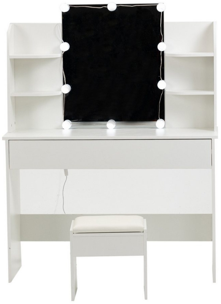 GIHAUVIA Schminktisch Weißer, moderner Schminktisch mit großem Fassungsvermögen. Bild 1