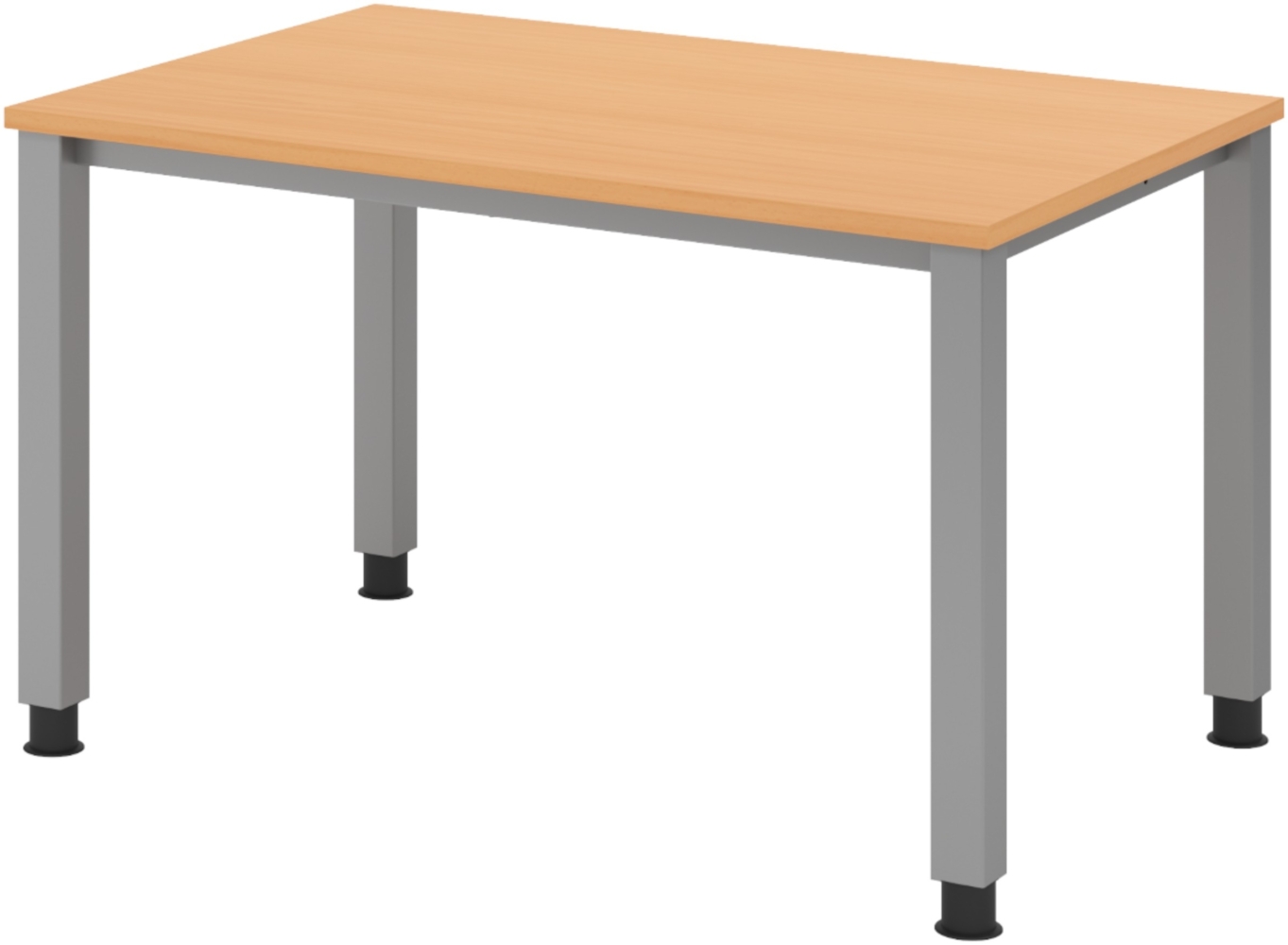 bümö manuell höhenverstellbarer Schreibtisch 120x80 cm in Buche - PC Tisch höhenverstellbar & klein, höhenverstellbarer Tisch Büro, kleiner Computertisch verstellbar, Q-Serie, QS-12-6 Bild 1