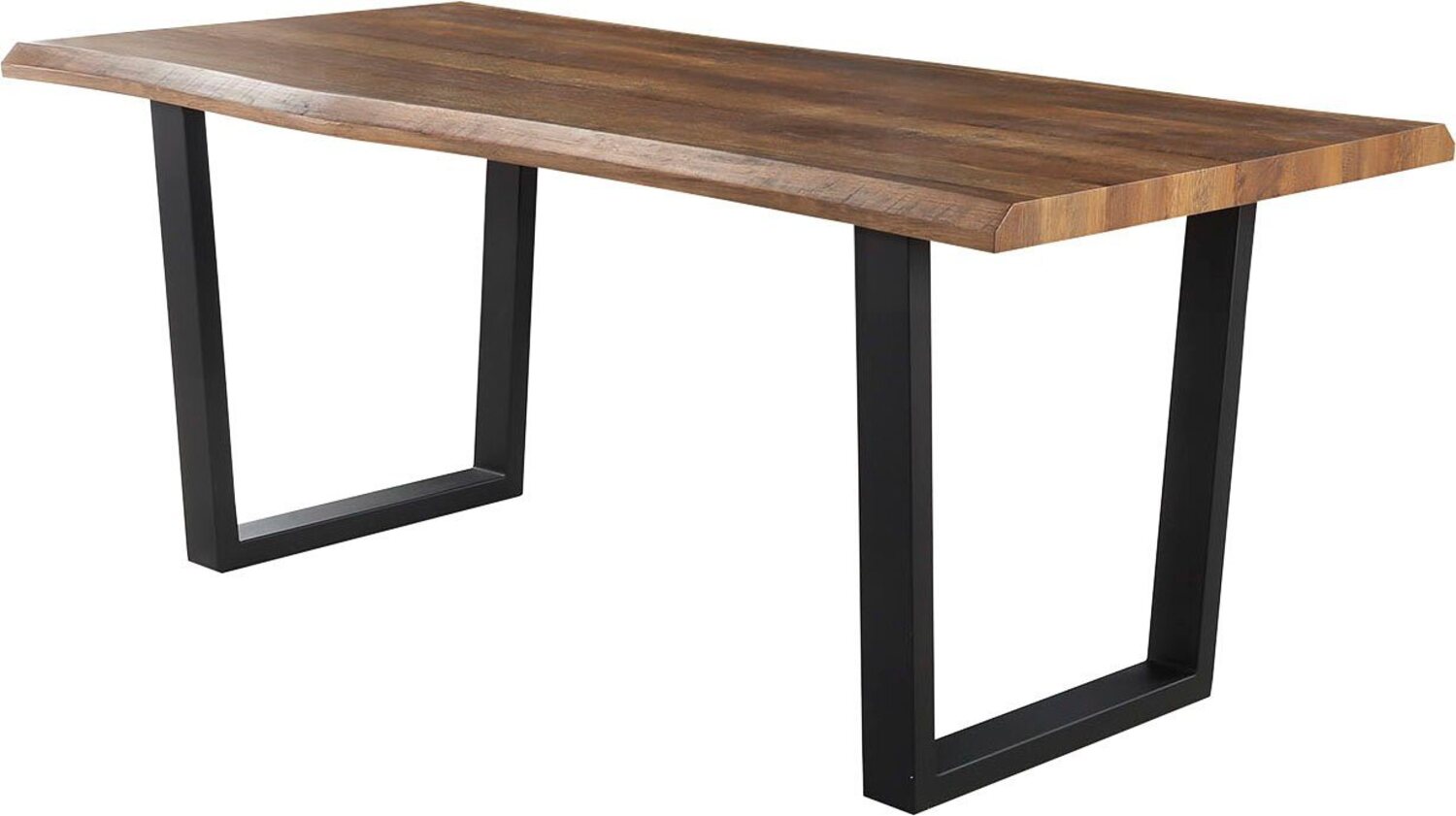 Jockenhöfer Gruppe Esstisch Margot, 180x90 cm geschwungene Baumkantenoptik und schwarzes Untergestell Bild 1