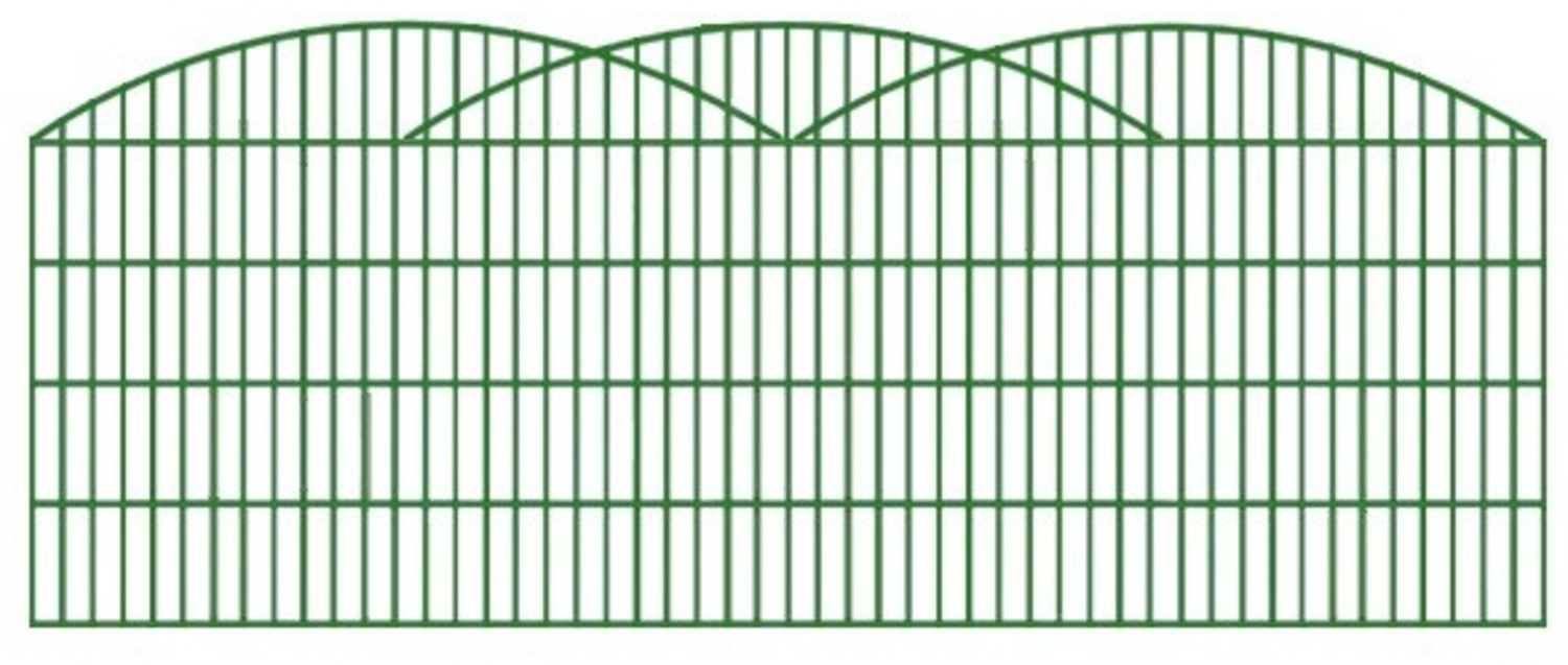 Schmuckzaun / Doppelstabmattenzaun 3-er Bogen Komplett-Set / Grün / 141cm hoch / 25m lang Bild 1