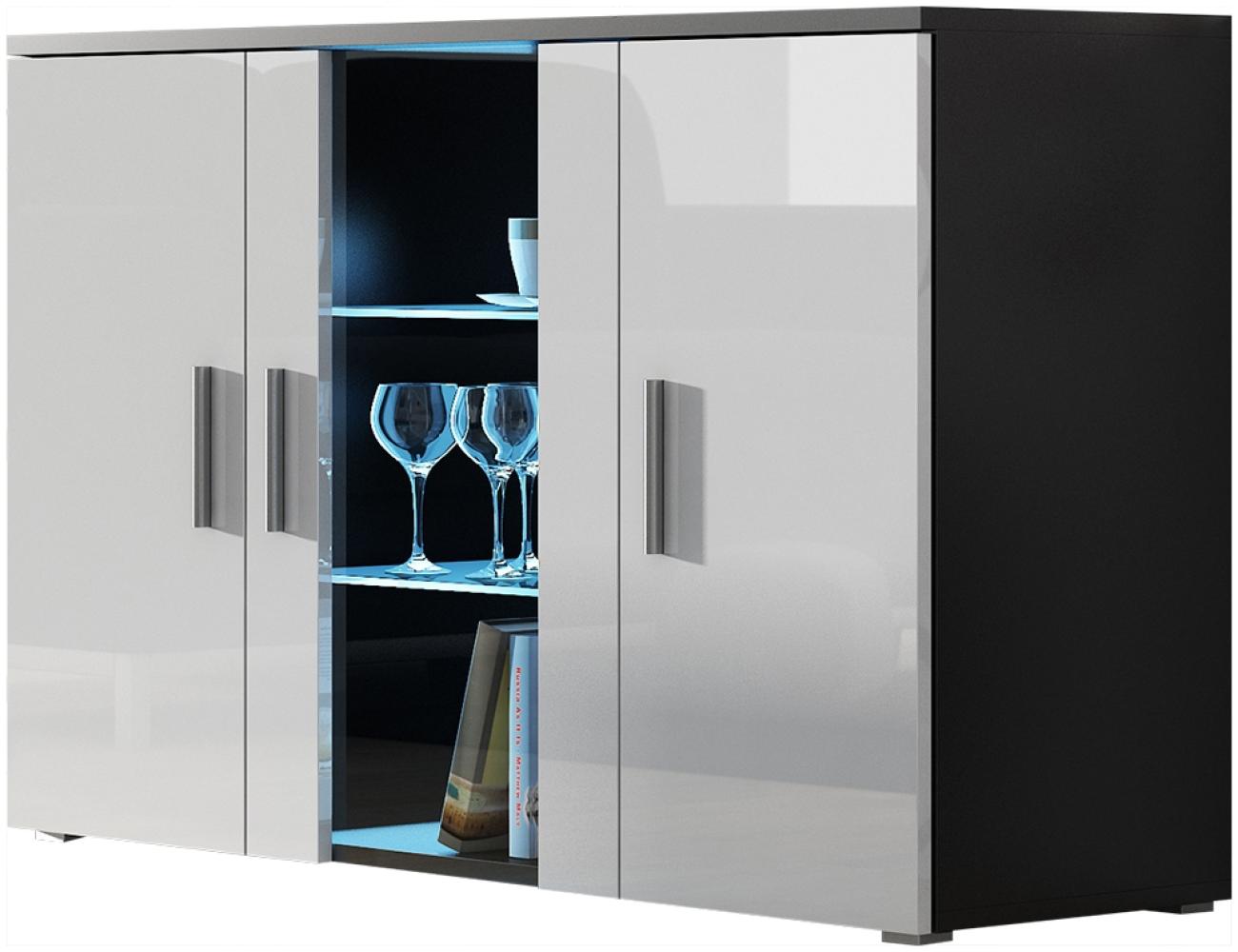 99rooms Saho S VII Kommode 80x120x41 Schwarz Weiß Bild 1