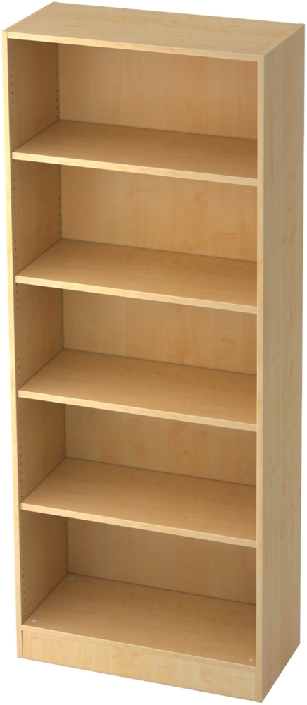 bümö office Regal Ahorn, Standregal Holz - Aktenregal für Ordner & Bücher, Bücherregal 80 cm breit, 5 OH Regal Wand, Büroregal, Holzregal, Ordnerregal, Buchregal, Wandregal, Büromöbel, 6000-3 Bild 1