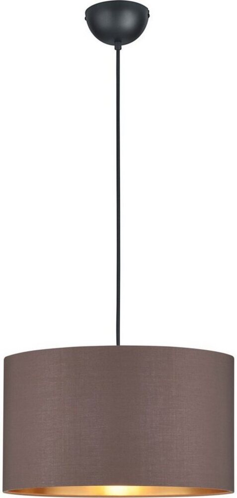 my home Pendelleuchte Josie, ohne Leuchtmittel, Hängeleuchte 1-flammig, Schirm taupe und innen goldfarbig Bild 1