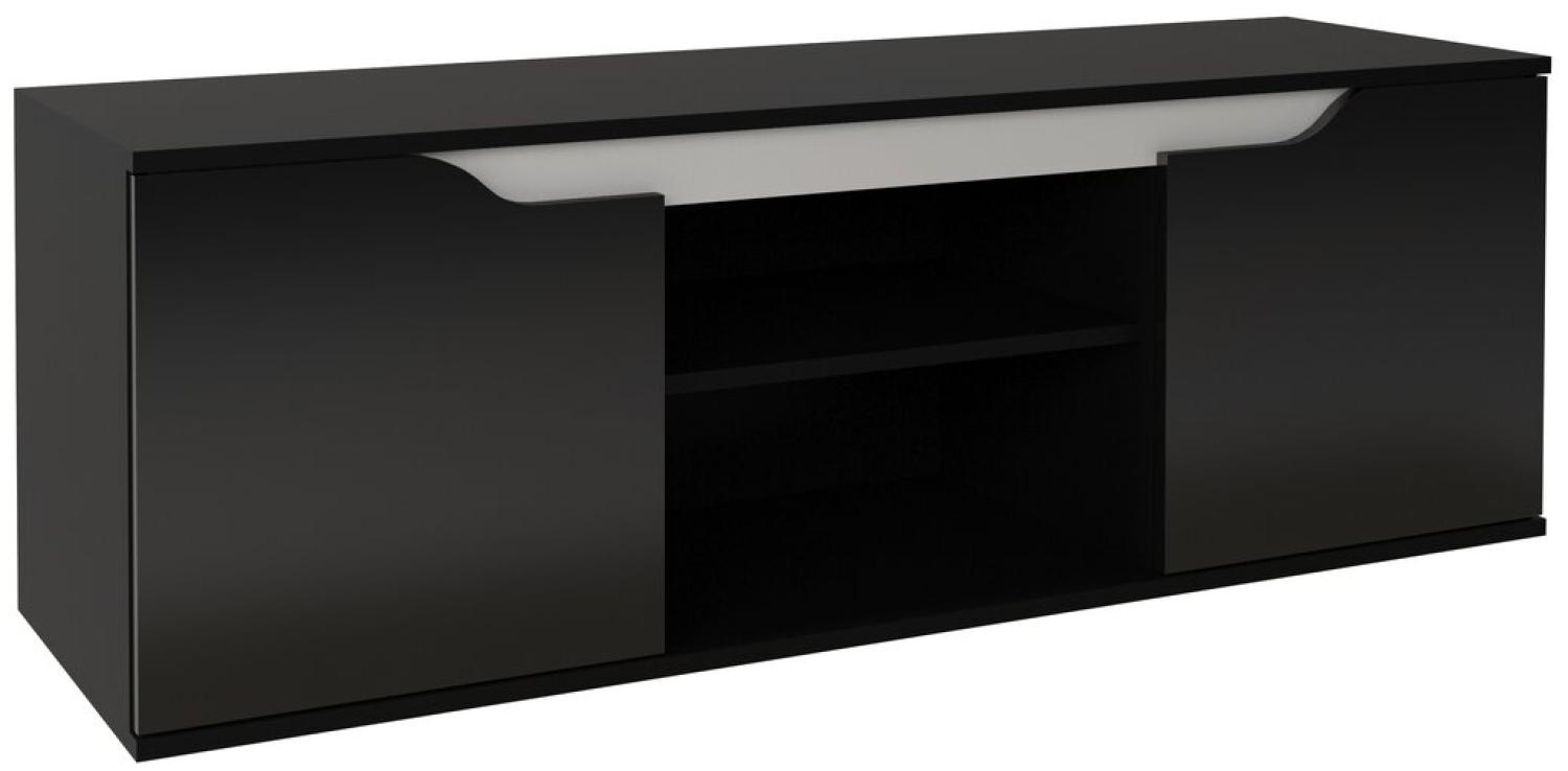 Stylefy Paro Lowboard II Schwarz Hochglanz Weiß Hochglanz Bild 1