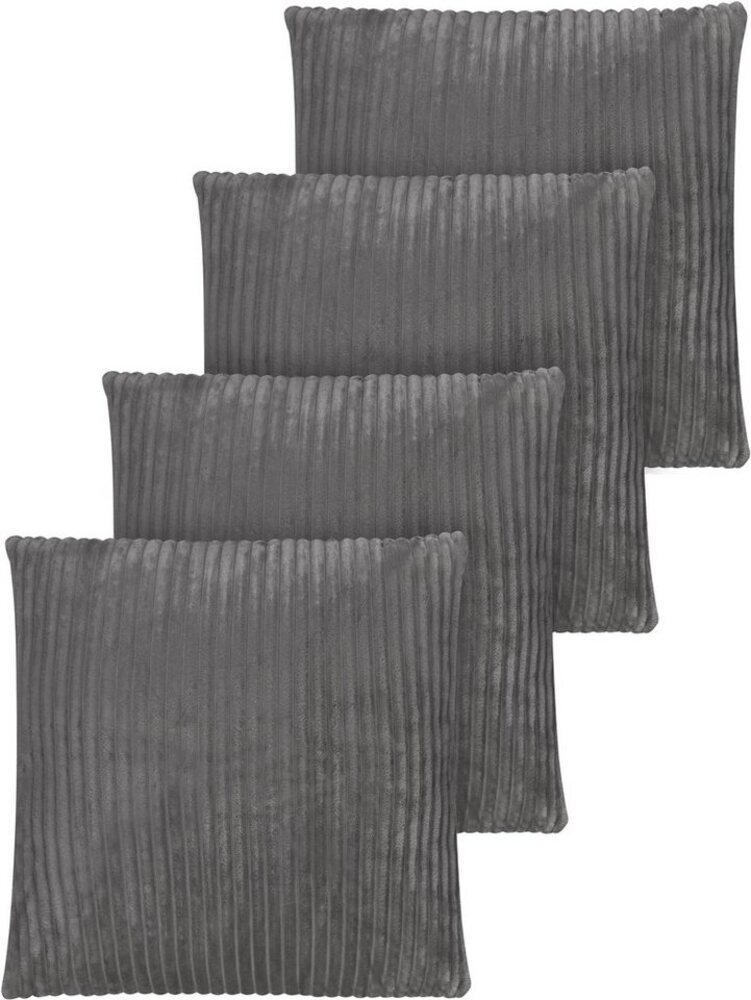 Aspero Kissenbezüge 4er Set Kissenbezüge aus Streifen-Flanell 45x45 cm, Weiche Sofakissen aus hautsympathischem Material Bild 1