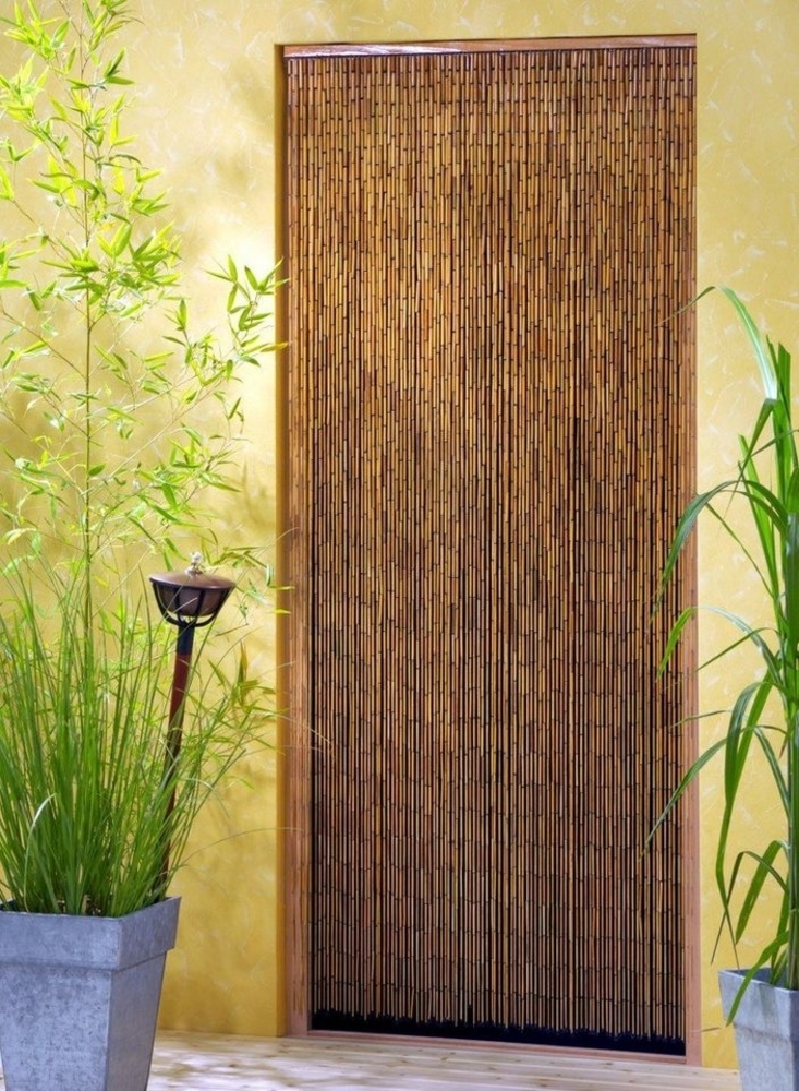 CONACORD Türvorhang Decona Saigon Dekovorhang beige, Hakenaufhängung, halbtransparent, 120 x 220 cm, Bambus - blickdicht dank hoher Stranganzahl Bild 1