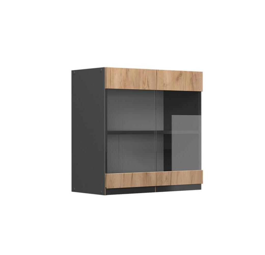 Vicco Glashängeschrank R-Line, Goldkraft Eiche/Anthrazit, 60 cm J-Shape Bild 1