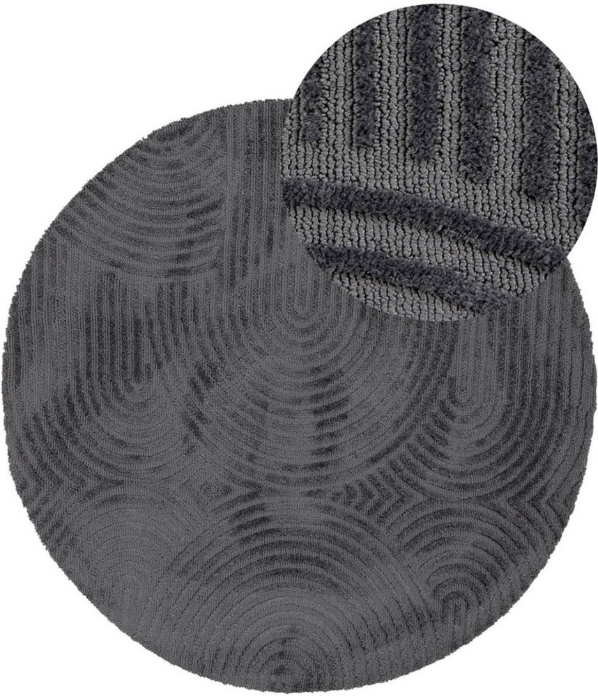 carpetfine Teppich Holly Zen 1, rund, Höhe: 12 mm, Hoch-Tief-Effekt, geometrisch, Zeitloses Design, dekoratives Highlight Bild 1