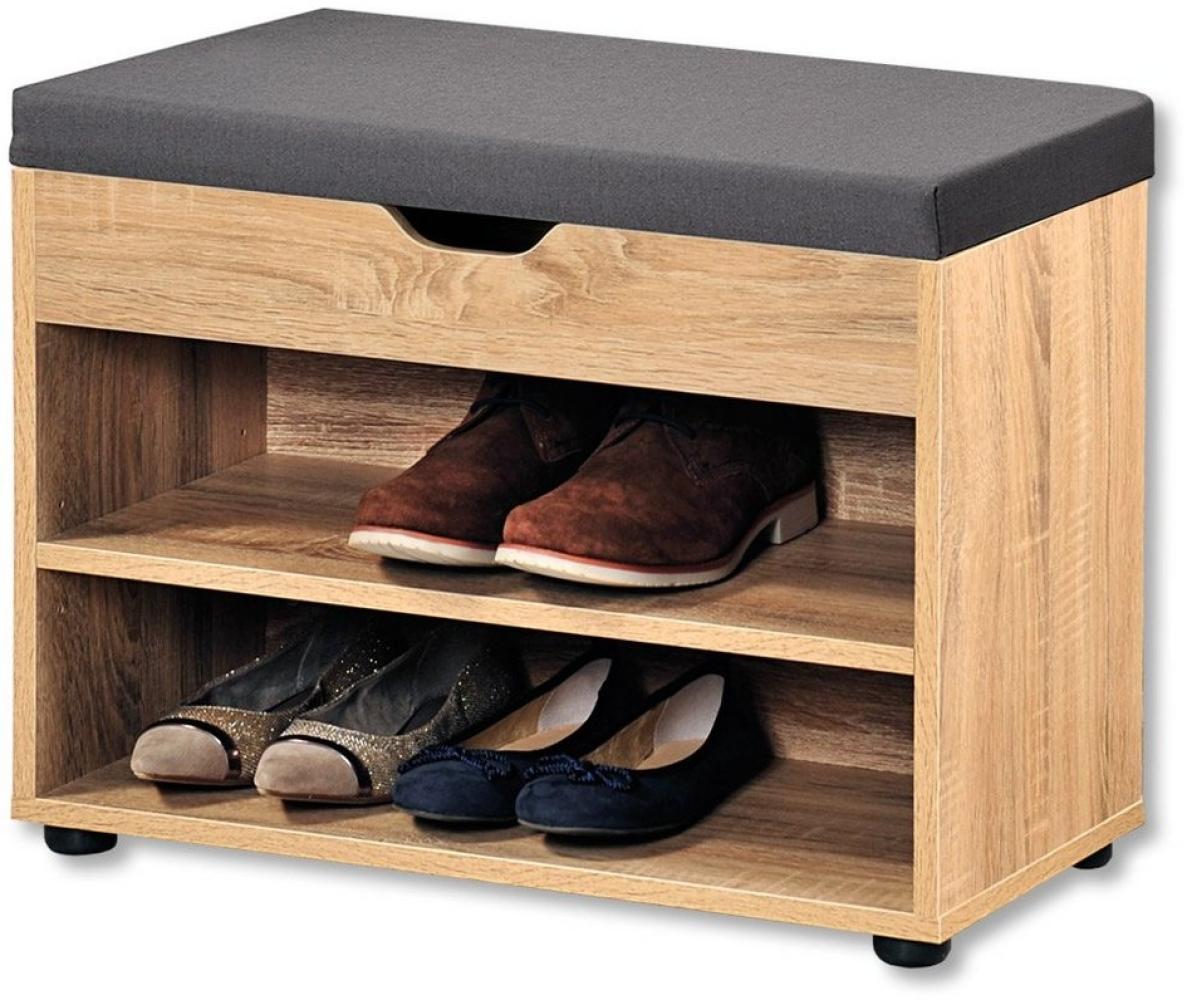 Kesper | Schuhschrank mit Sitzkissen, Material: Faserplatte, Maße: B60 x H45 cm x L30 cm, Farbe: Braun | 15924 13 Bild 1