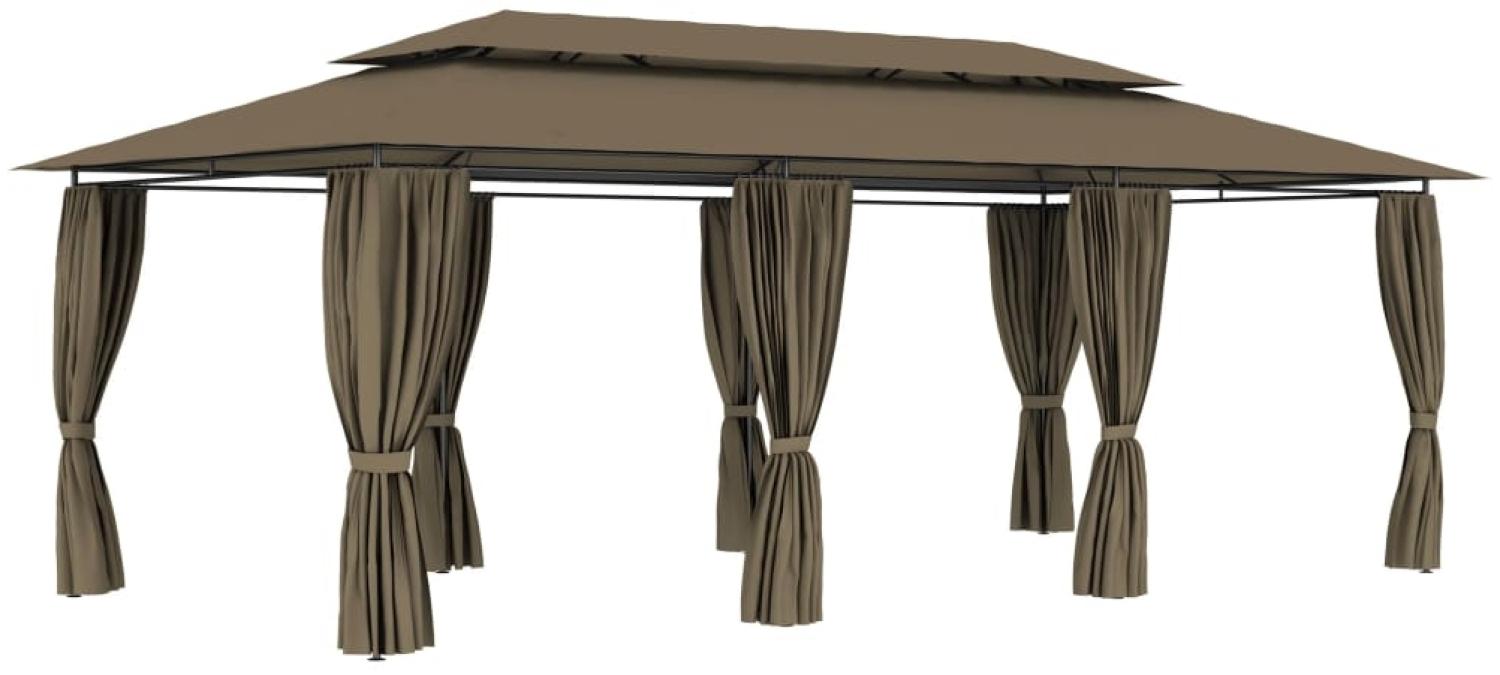 vidaXL Pavillon mit Vorhängen 600x298x270 cm Taupe 180 g/m² 312247 Bild 1