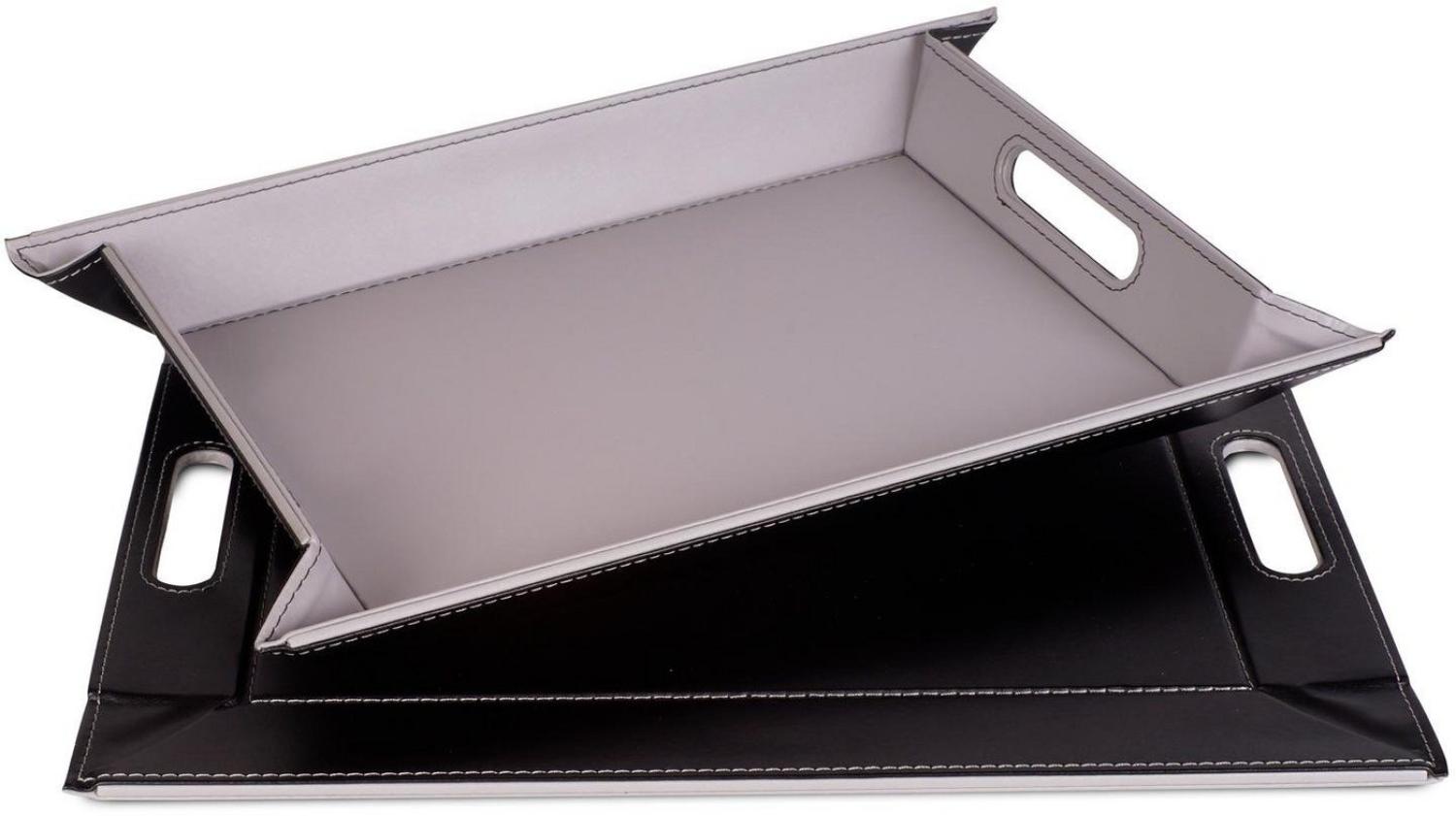 Freeform Tablett Tischset Schwarz Grau 45 x 35 cm Bild 1